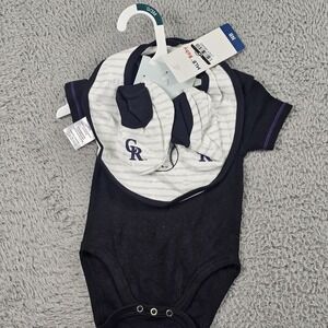 Colorado Rockies Shirt Boys 0-3 Months Black MLB Baseball Genuine Merchandise